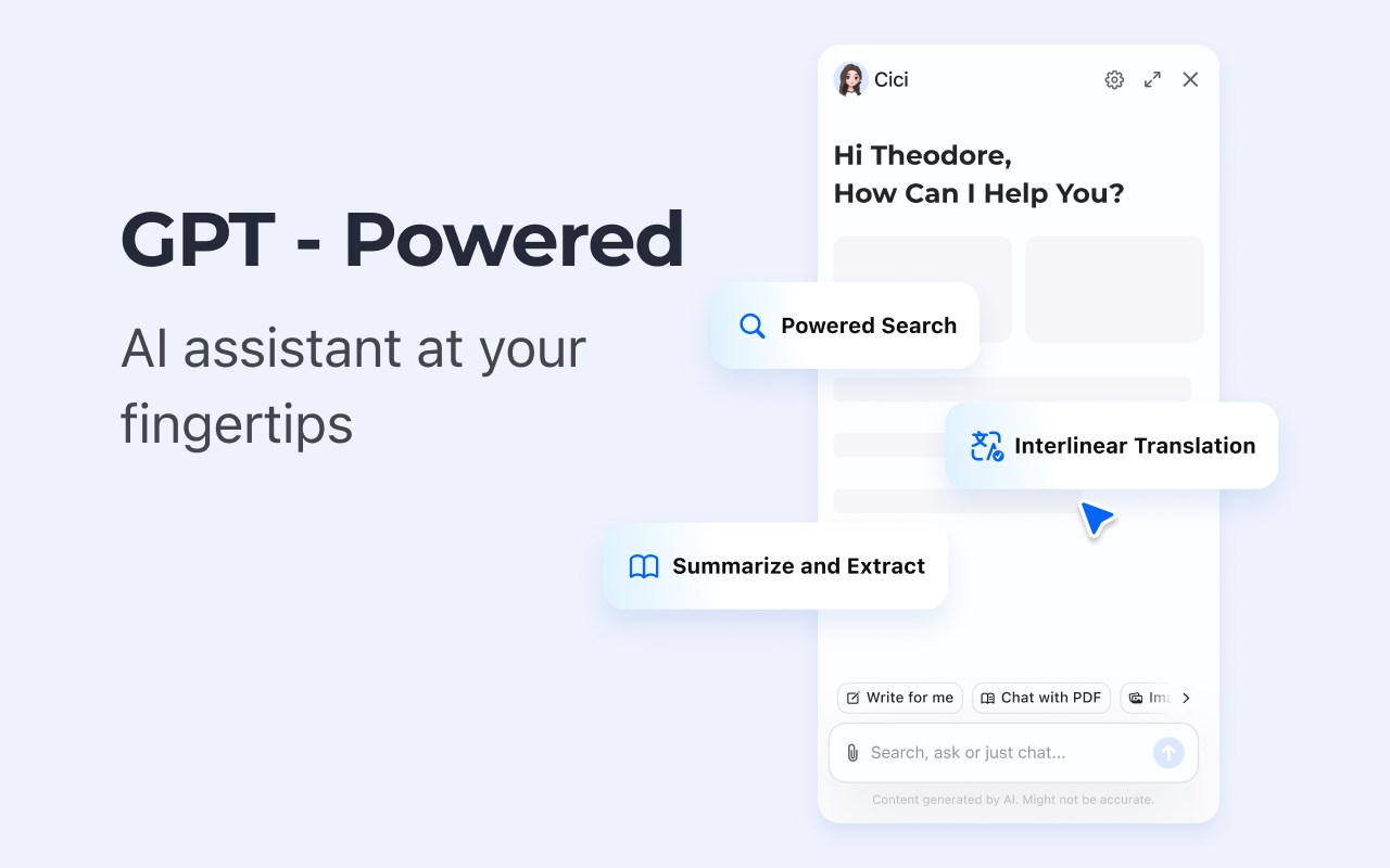Cici, your AI browser assistant.
