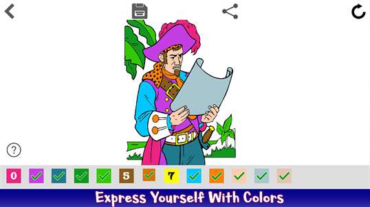 Pirates Color by Number - Coloring Book Pages screenshot 3