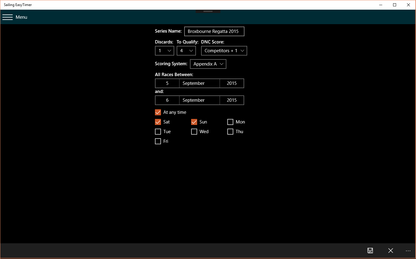Sailing Race Timer for Windows 10