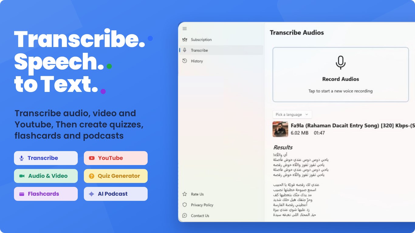 Summary AI Meeting Note Taker - Transcribe Speech to Text screenshot