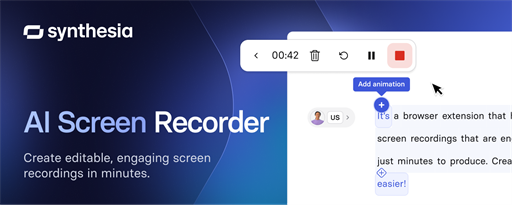 Synthesia - AI Screen Recorder & Editor marquee promo image