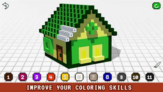 House 3D Color by Number - Voxel Coloring Book screenshot 1