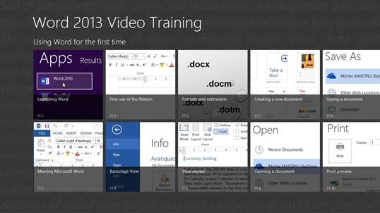 Video Training for Word ® 2013 screenshot 1
