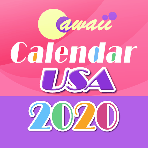 USA 2020 Cawaii Calendar Free!
