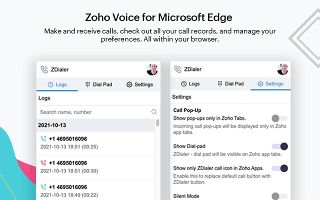 ZDialer - Zoho Voice Extension