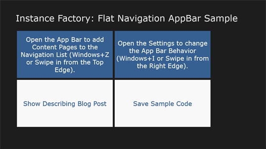Flat Navigation AppBar Sample screenshot 1