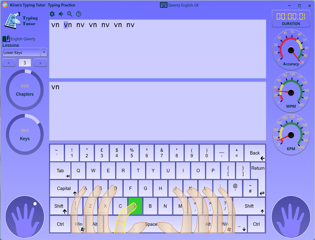 #2. Kiran's Typing Tutor (Windows) Por: Kiran Software Ltd