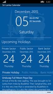 Sri Lanka Calendar screenshot 1