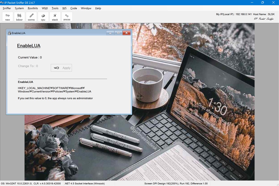 #10. IP Packet Sniffer Code (Windows) By: Million