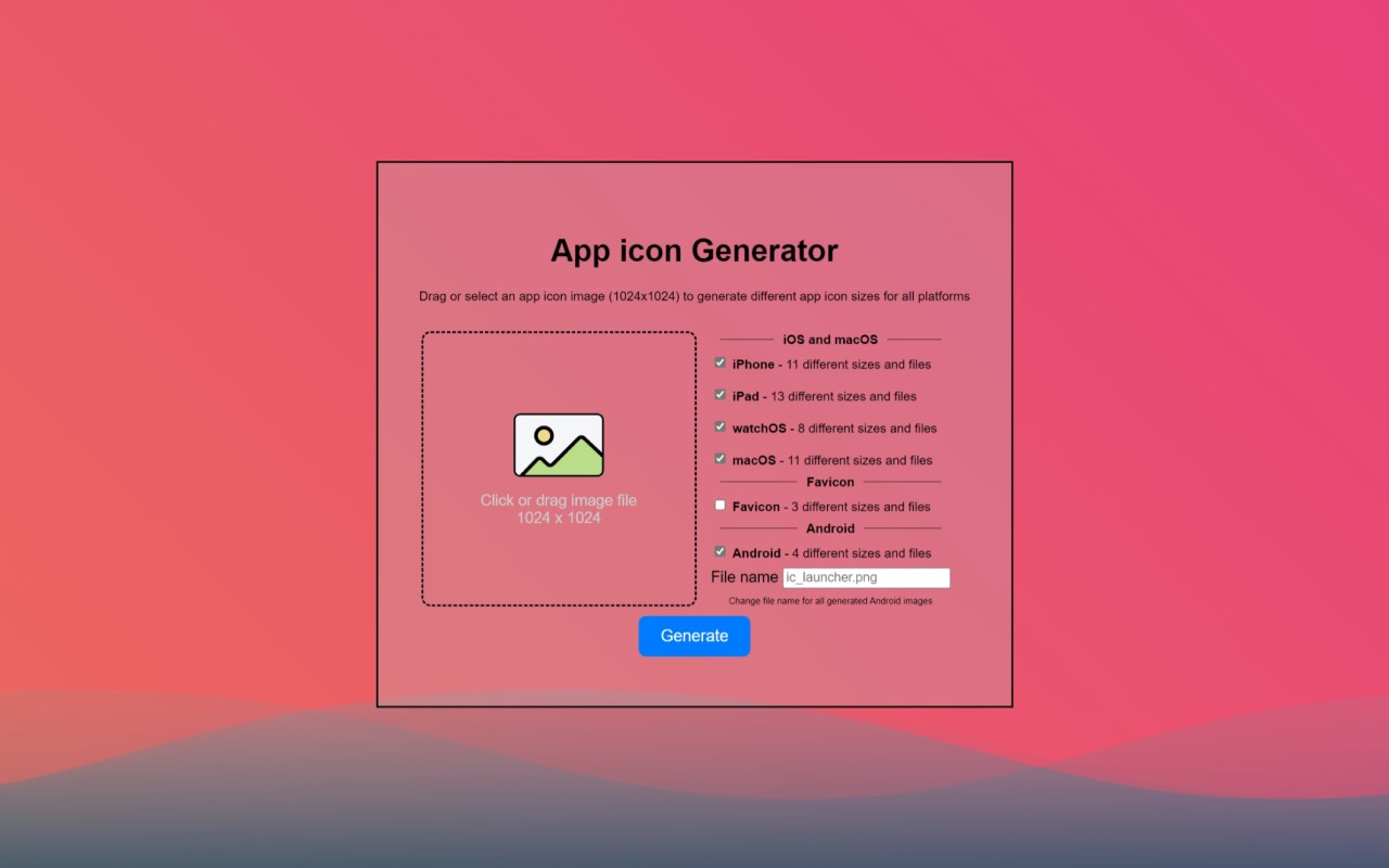 App Icon Sizes Generator