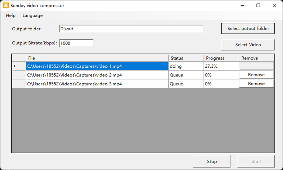 Sunday video compressor (Windows) Podle: 梁竣峰