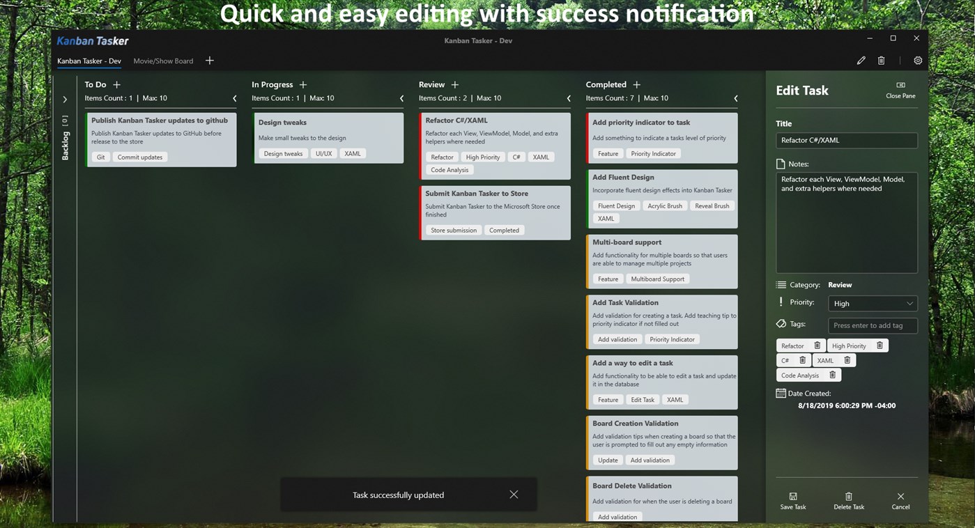 #3. Kanban Tasker (Windows) 게시자: Hunter Johnson