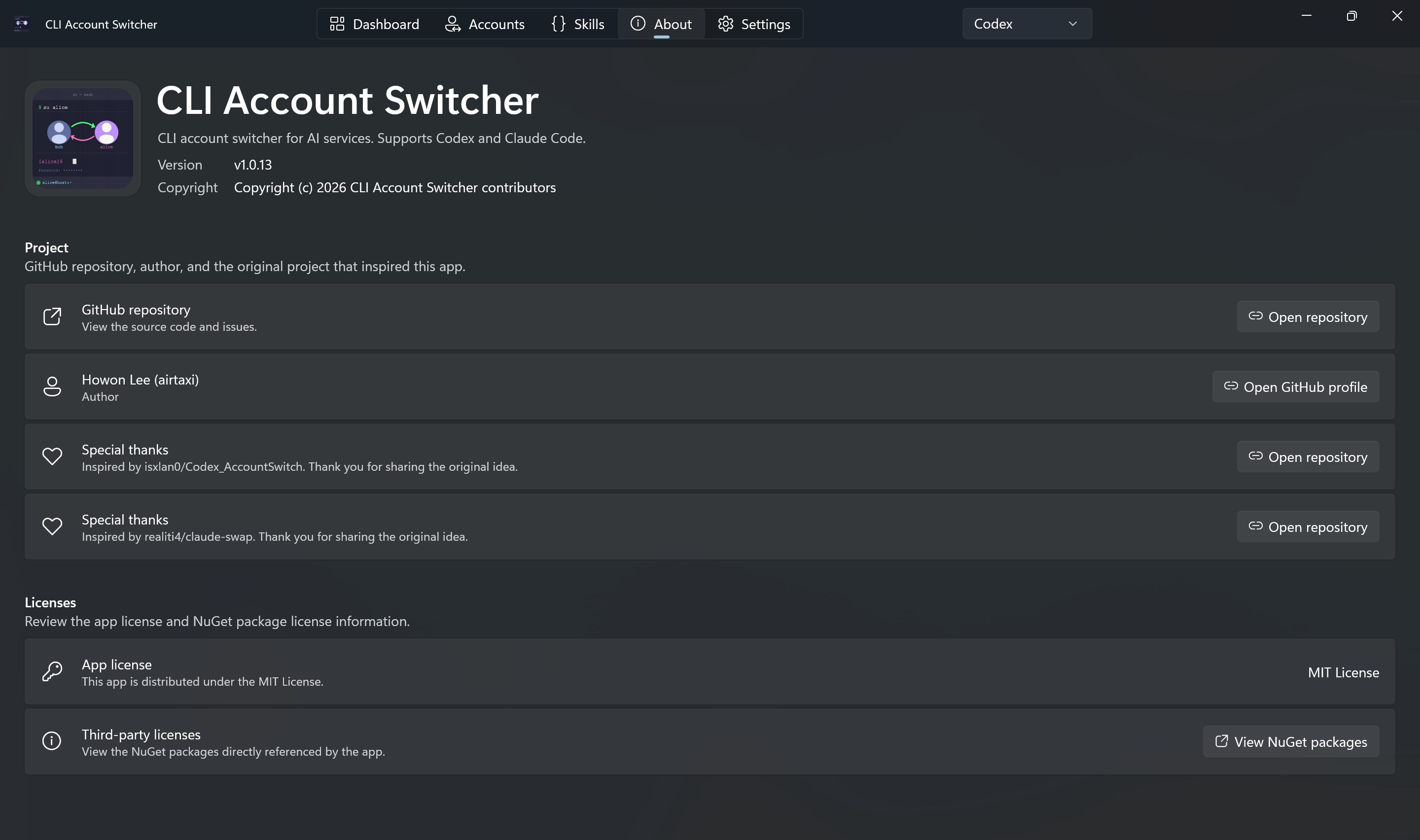AI Usage Monitor & Switcher screenshot