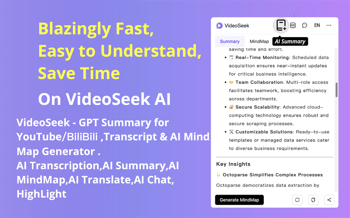 VideoSeek: AI Video Summarizer for YouTube & Transcripts