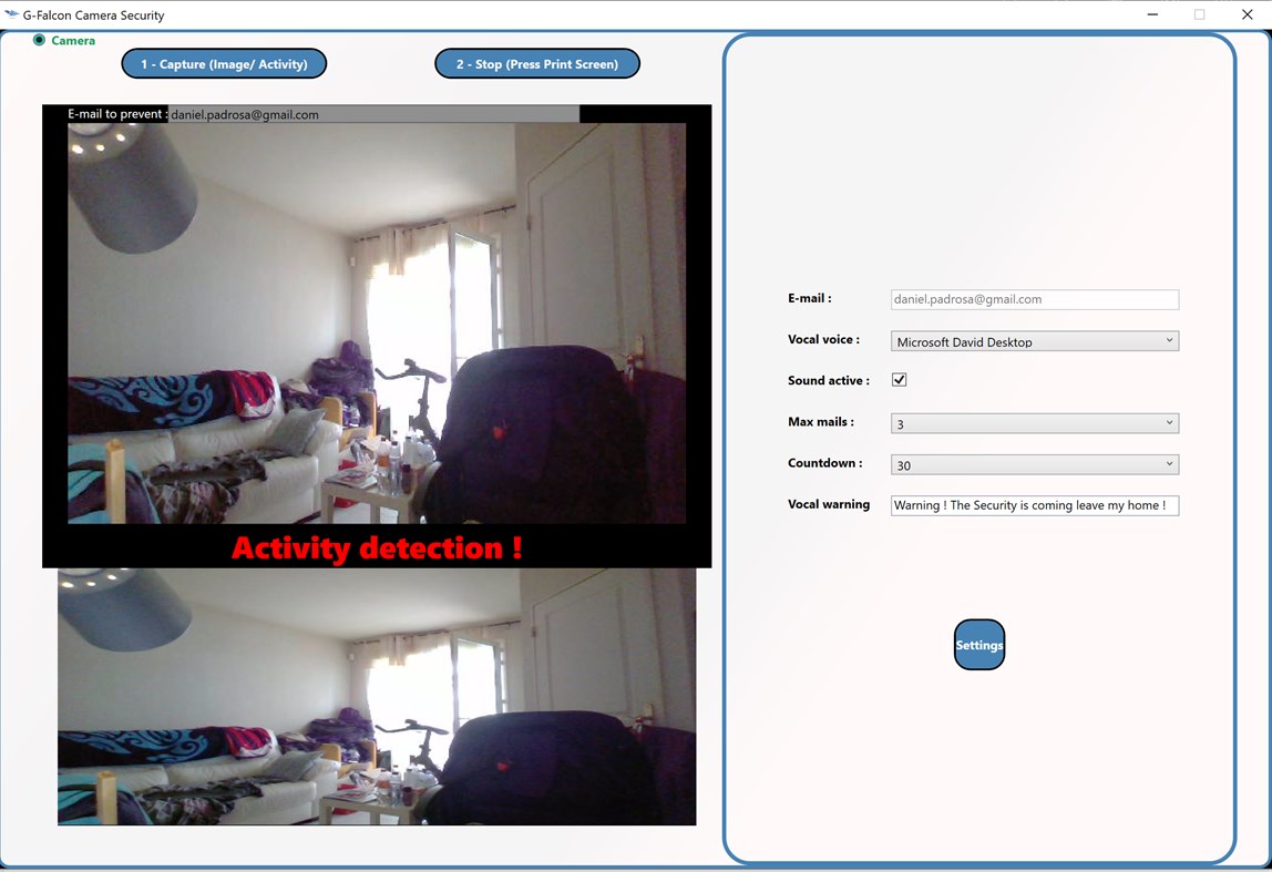 #4. G-Falcon Camera Security (Windows) De: GenuiSoft