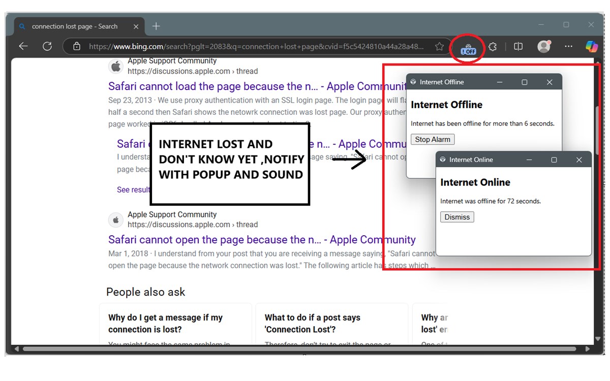 Internet Monitor Alarm with Popups