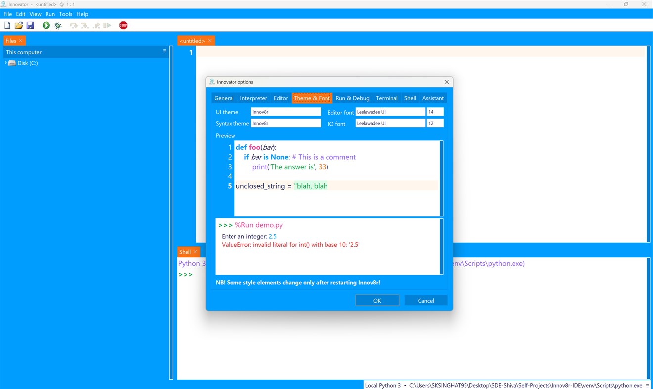 #2. Innov8r Python IDE (Windows) Ved: Kritrima Prajna Innovations Pvt Ltd