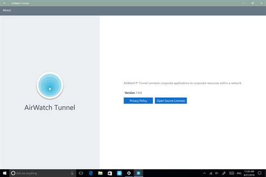 VMware Tunnel screenshot 2
