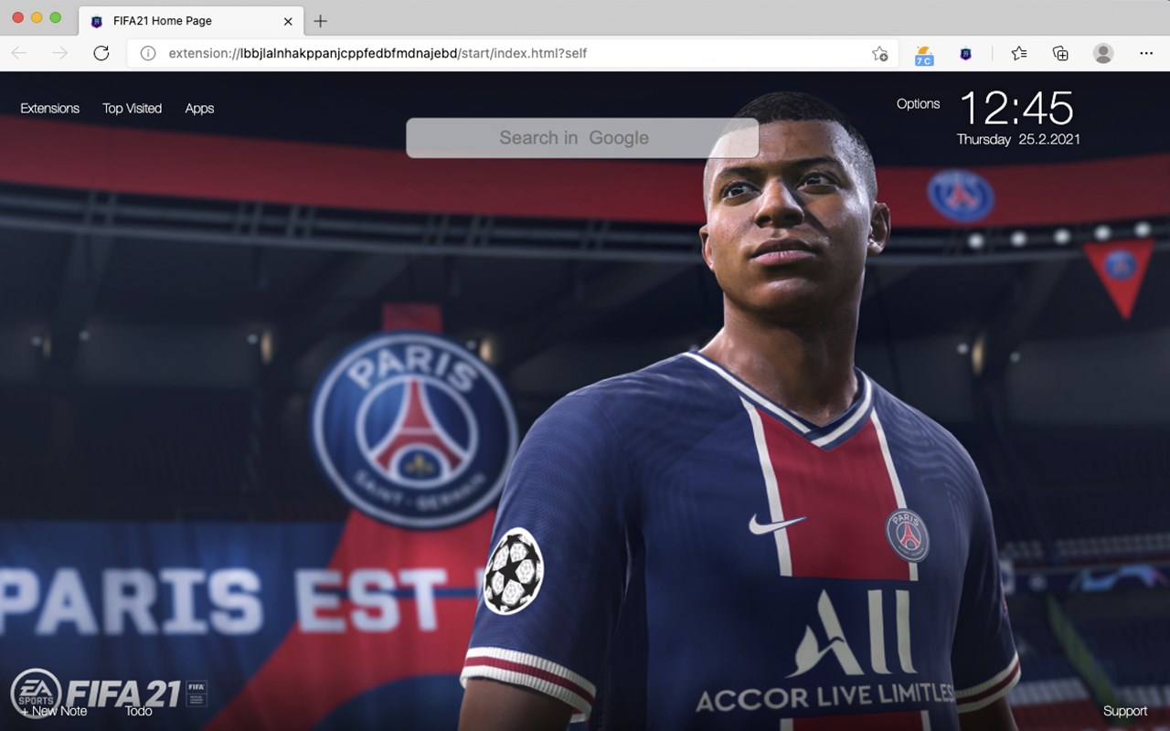 FIFA21 Page - Microsoft Edge Addons