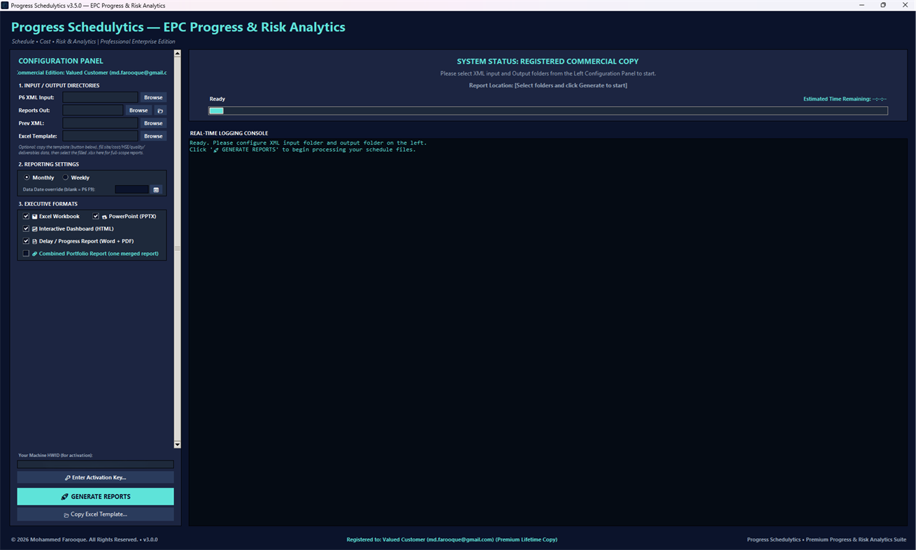 #1. Progress Schedulytics (Windows) Ved: Farooque