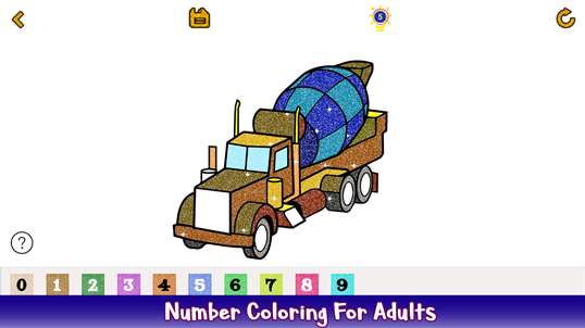 Cars Glitter Color by Number - Vehicles Coloring Book screenshot 3