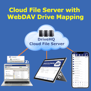 أداة رسم خرائط DriveHQ WebDAV مع خادم الملفات السحابية