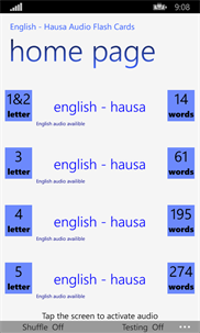 English - Hausa Audio Flash Cards screenshot 1