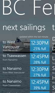 BC Ferries Sailing Information screenshot 1