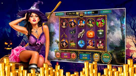 Slots: Lucky Witch - Casino Magic - Free Pokies screenshot 1