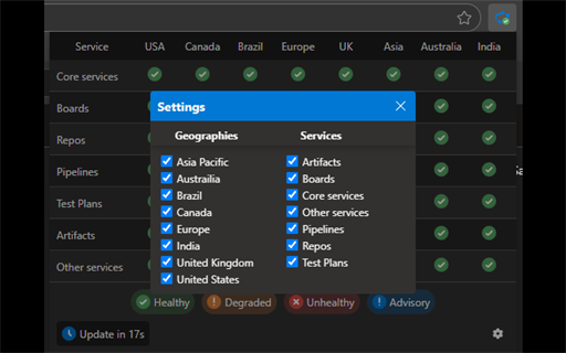 Azure DevOps Status Monitor Estadísticas, descargas y comprobación de ...
