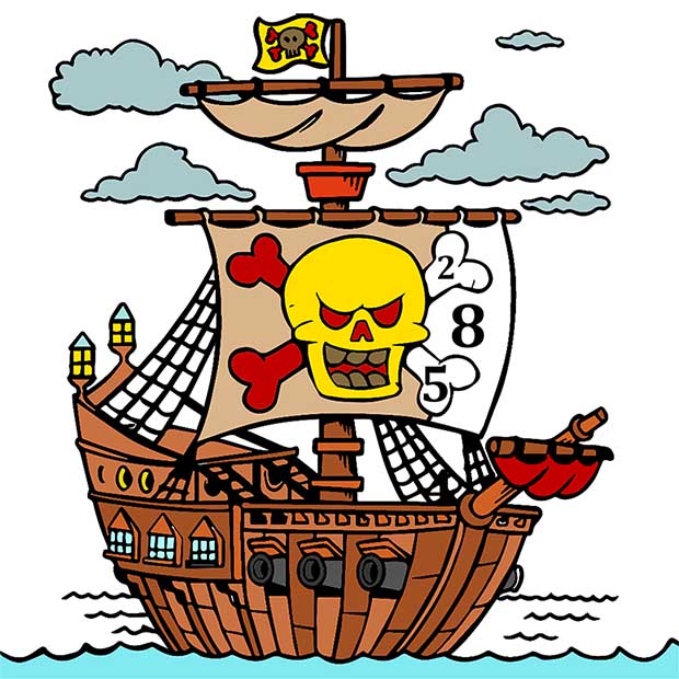 Aquatic Vehicles Color by Number - Adult Coloring Book