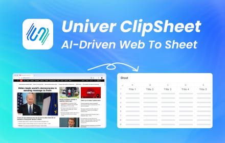 Univer ClipSheet - An AI-driven one-click solution for web scraping small promo image