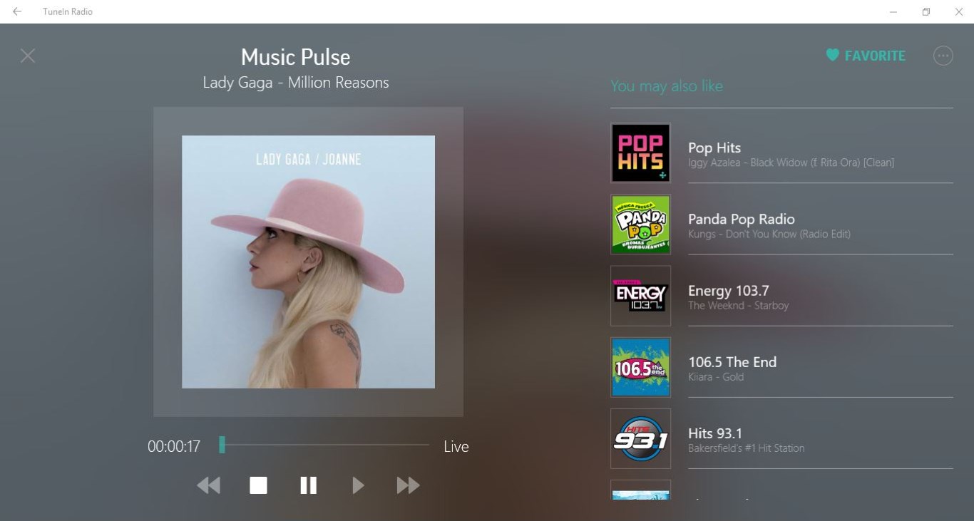 TuneIn Radio for Windows 10
