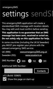 emergencySMS screenshot 2