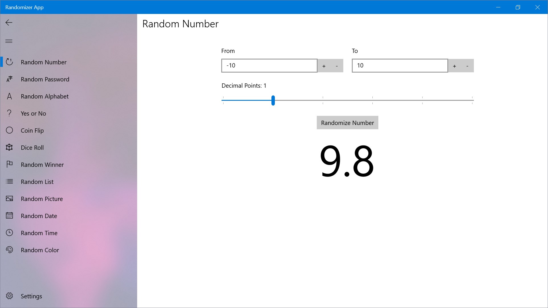 Randomizer App screenshot