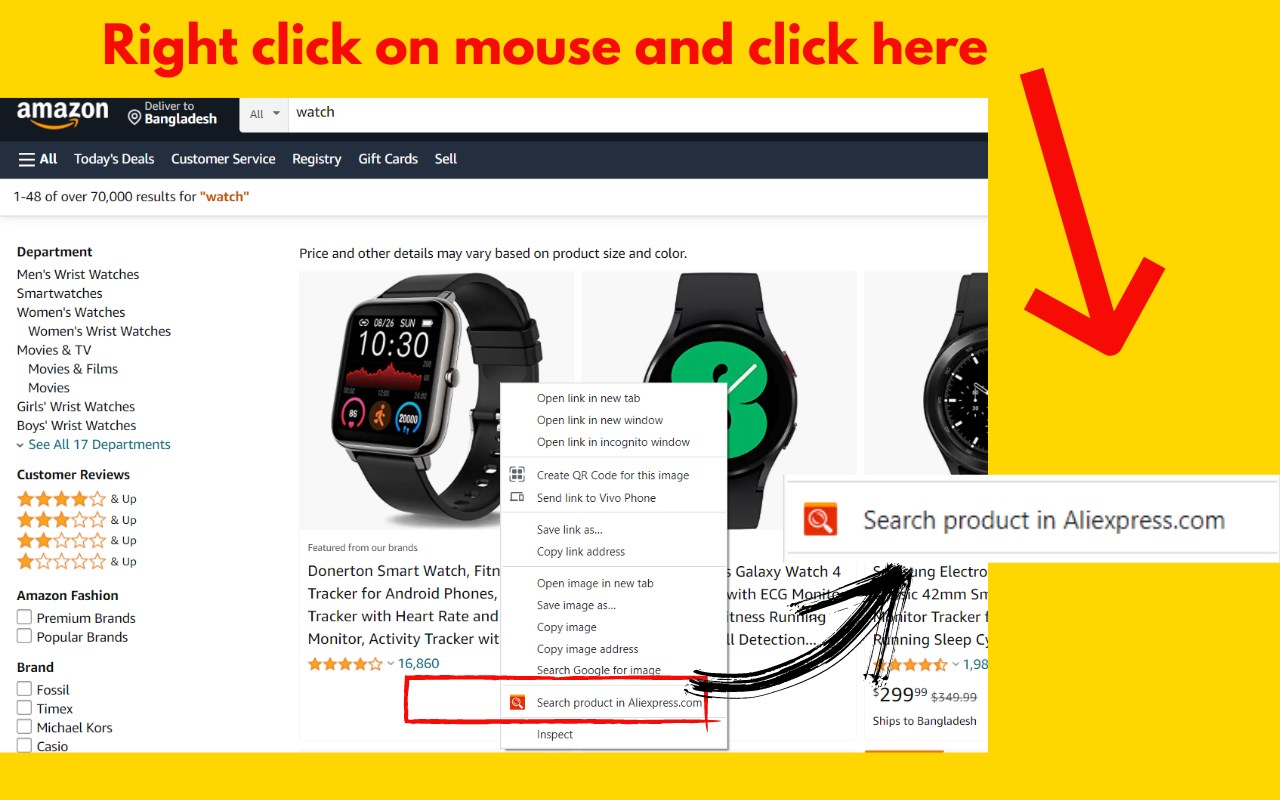 Amazon to AliExpress search By Image