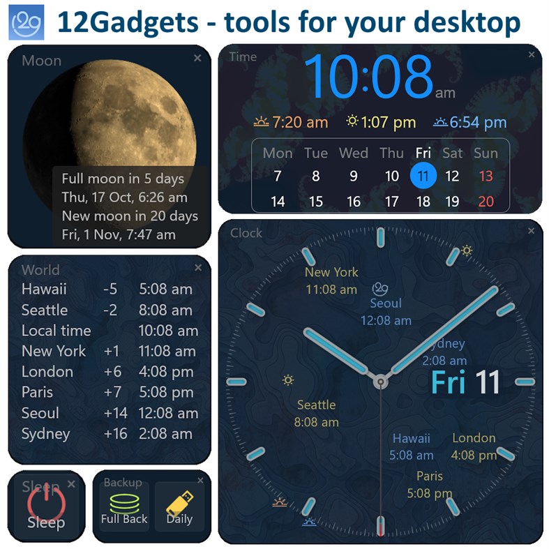 #1. 12Gadgets - tools for your desktop (Windows) De: 12g Inc.