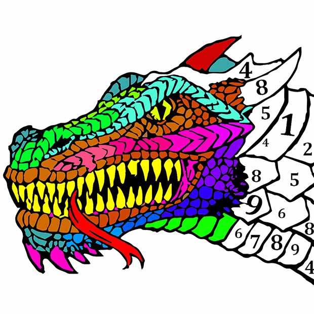8400 Coloring Book Puzzles And Dragons HD