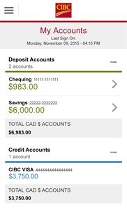 CIBC Mobile Banking screenshot 2