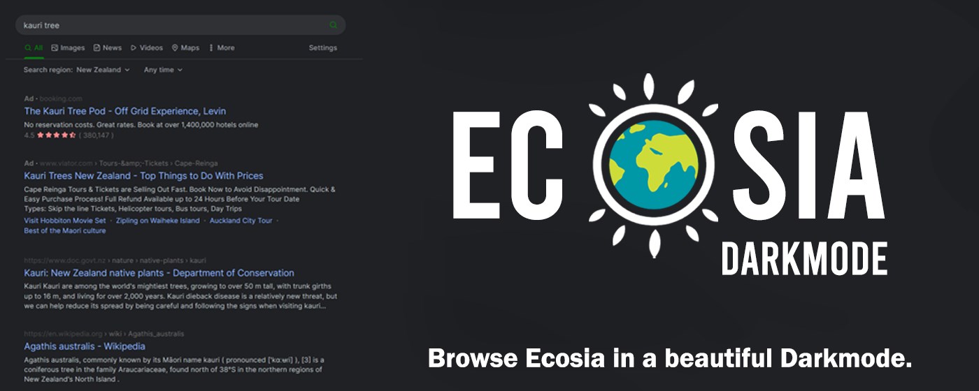 Ecosia Darkmode marquee promo image