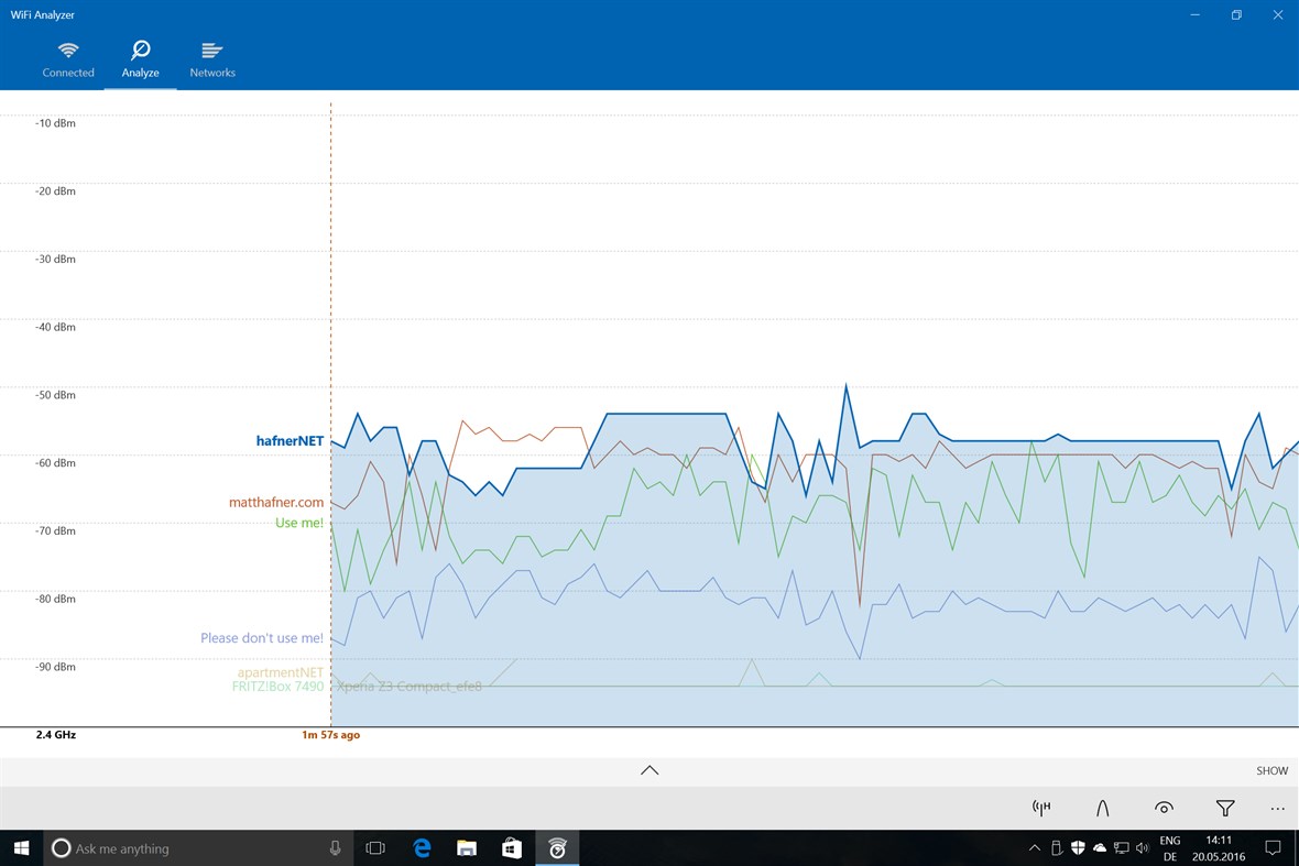 #3. WiFi Analyzer (Windows) Oleh: Matt Hafner