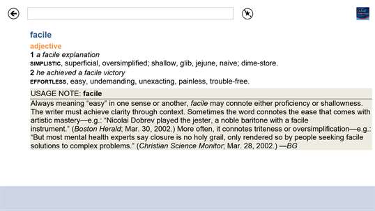 Concise Oxford American Thesaurus screenshot 5