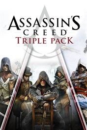 Pakke med tre Assassin's Creed-spill: Black Flag, Unity, Syndicate
