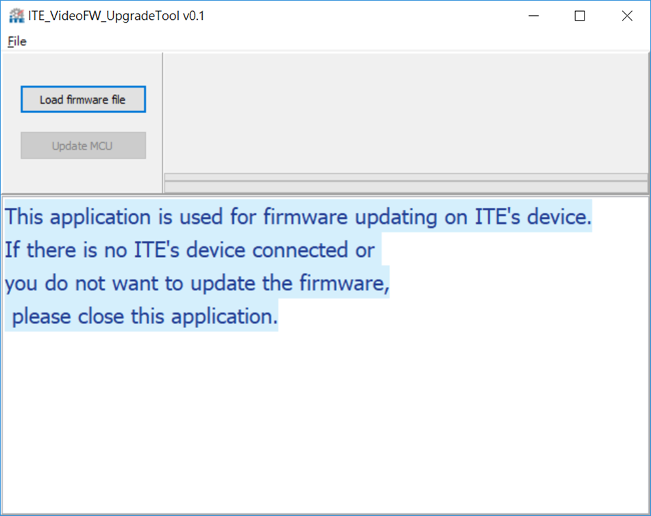 ITE_VideoFW_UpgradeTool (Windows) 由: ITE Tech. Inc.