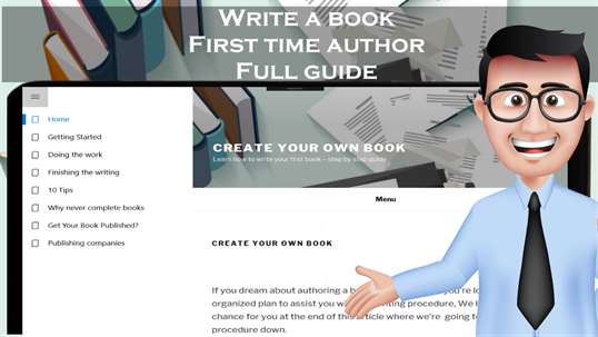 Write a book - First time author writing guide screenshot 1