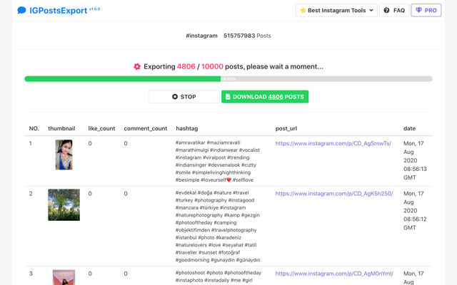 IGPostsExport - Export Instagram Posts