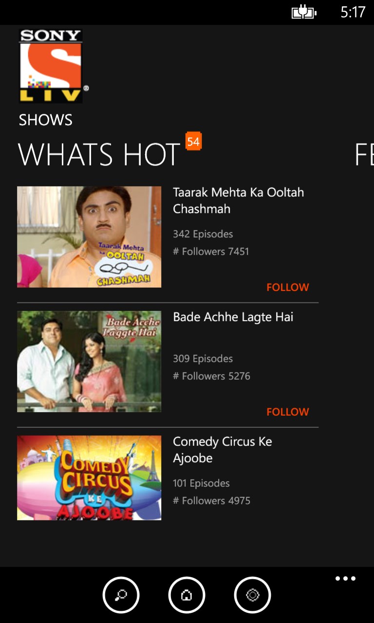 Sony LIV for Windows 10 Mobile