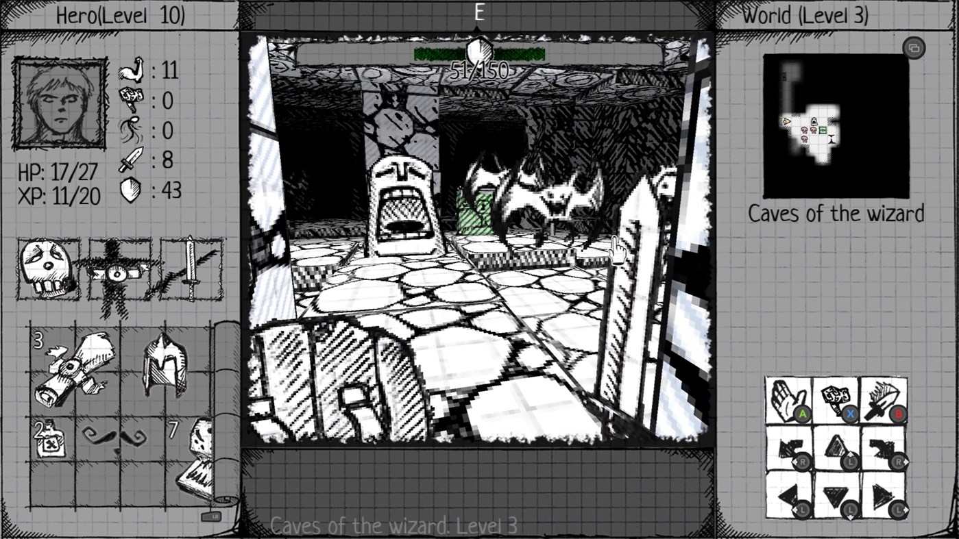 #10. Drawngeon: Dungeons of Ink and Paper (Windows) By: DarkDes Labs