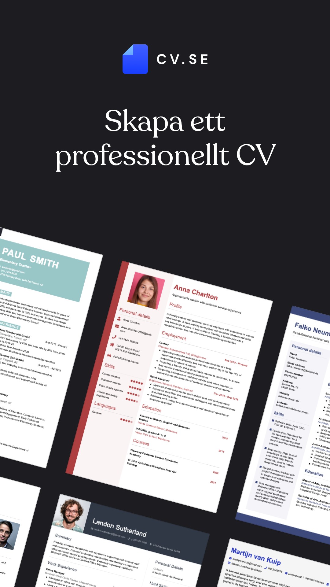 CV.se: Online CV maker screenshot