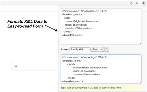 XML Tools - Edgeアドオン